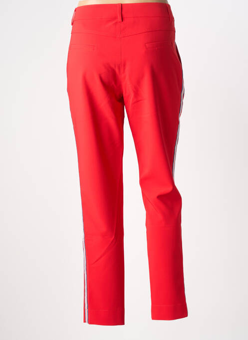 Pantalon droit fermeture zippée sous rabat boutonné rouge FRED SABATIER femme