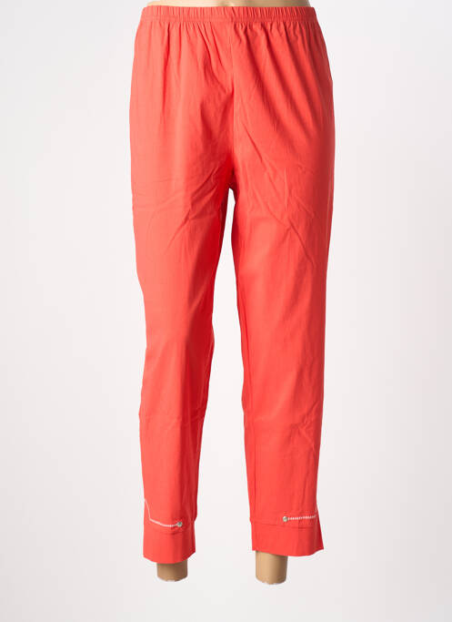 Pantalon 7/8 taille élastique rouge FRANCK ANNA femme
