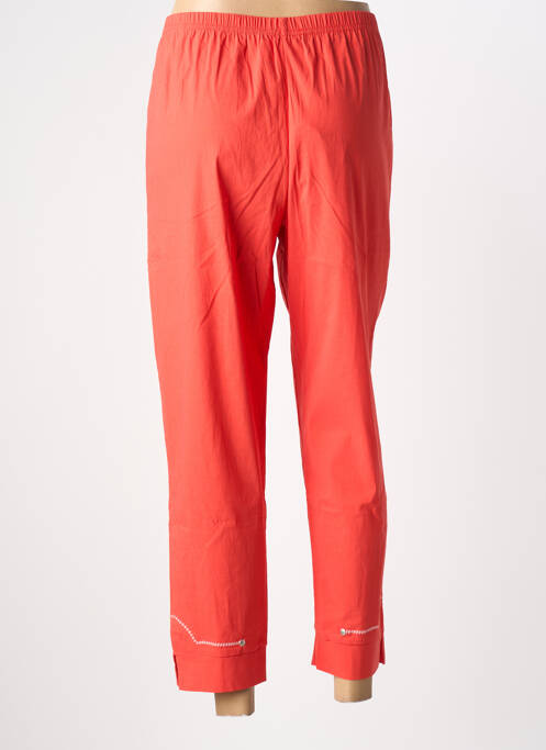 Pantalon 7/8 taille élastique rouge FRANCK ANNA femme