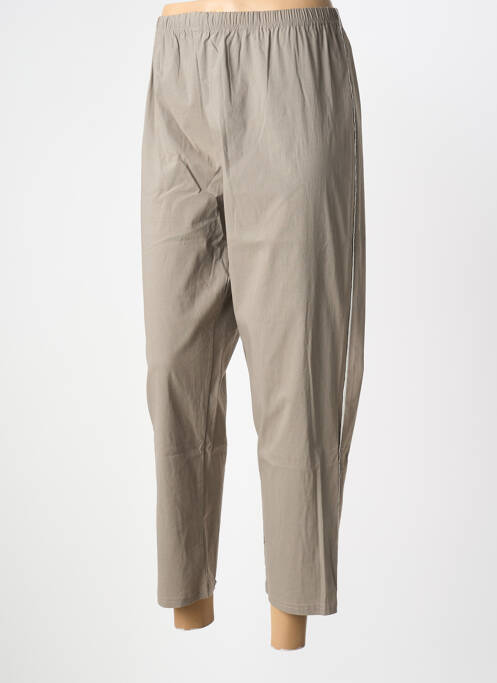 Pantalon 7/8 taille élastique beige FRANCK ANNA femme