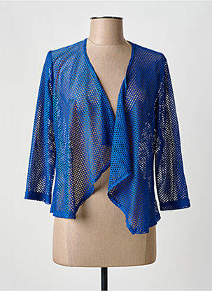 Boléro col v bleu IMPULSION femme