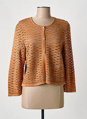 Gilet manches longues fermeture boutonnée sur le devant marron GREGORY PAT femme