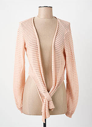 Gilet manches longues coupe cintrée rose COULEURS DU TEMPS femme