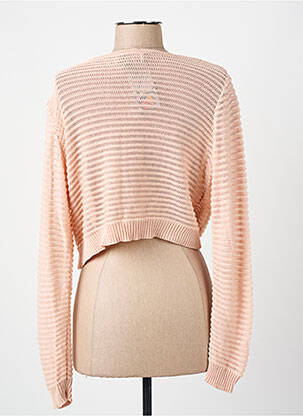Gilet manches longues coupe cintrée rose COULEURS DU TEMPS femme