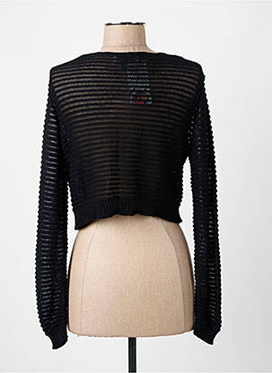 Gilet manches longues coupe cintrée noir COULEURS DU TEMPS femme
