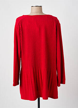 Pull col v manches longues rouge FRANCK ANNA femme