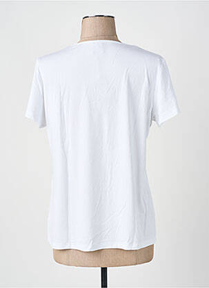T-shirt col v manches courtes blanc PAUSE CAFE femme