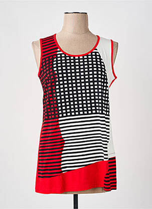 Top imprimé fantaisie sans manche rouge MERI & ESCA femme