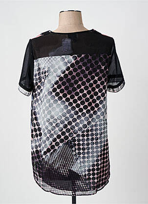 Top imprimé fantaisie manches courtes noir IMPULSION femme