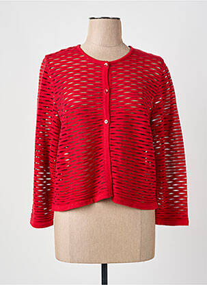 Gilet manches longues fermeture boutonnée sur le devant rouge GREGORY PAT femme