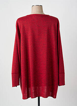 Gilet manches longues col rond rouge FRANCK ANNA femme