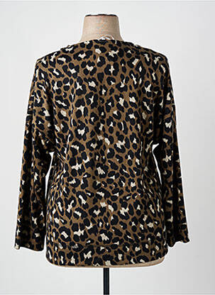 Pull col v manches longues marron FRANCK ANNA femme
