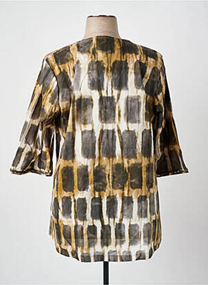 Top imprimé fantaisie manches 3/4 vert FRANCK ANNA femme