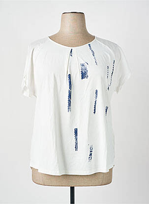 Top manches courtes manches courtes blanc FRED SABATIER femme