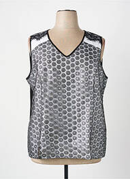 Top imprimé fantaisie sans manche noir FRED SABATIER femme
