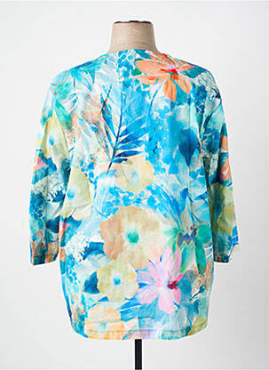 Blouse imprimé fantaisie manches 3/4 bleu FRANCK ANNA femme