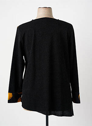 Pull col rond manches longues noir FRANCK ANNA femme