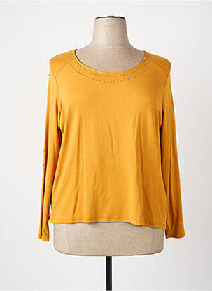 T-shirt manches longues manches longues jaune PAUSE CAFE femme