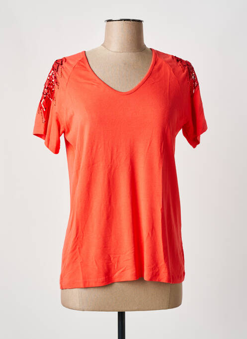 T-shirt coupe droite manches courtes orange FRED SABATIER femme