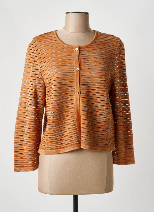 Gilet manches longues fermeture boutonnée sur le devant marron GREGORY PAT femme