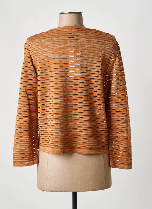 Gilet manches longues fermeture boutonnée sur le devant marron GREGORY PAT femme