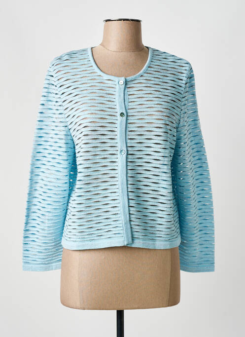 Gilet manches longues fermeture boutonnée sur le devant bleu GREGORY PAT femme