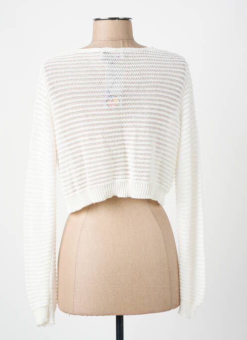 Gilet manches longues coupe cintrée blanc COULEURS DU TEMPS femme