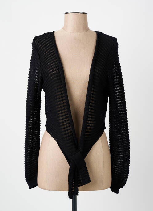 Gilet manches longues coupe cintrée noir COULEURS DU TEMPS femme