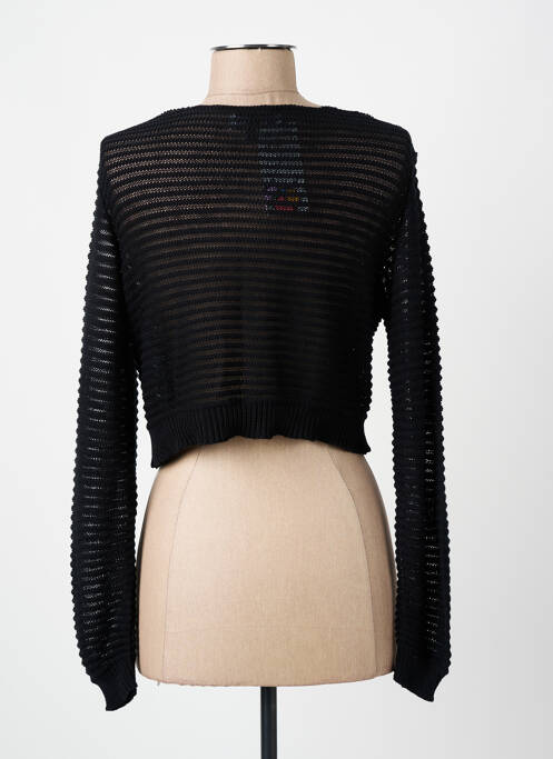 Gilet manches longues coupe cintrée noir COULEURS DU TEMPS femme