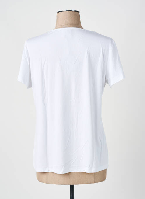 T-shirt col v manches courtes blanc PAUSE CAFE femme