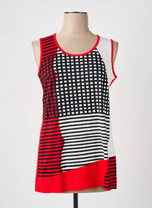Top imprimé fantaisie sans manche rouge MERI & ESCA femme