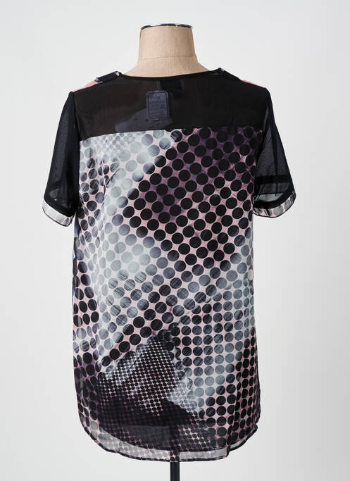 Top imprimé fantaisie manches courtes noir IMPULSION femme