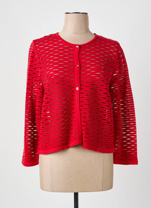 Gilet manches longues fermeture boutonnée sur le devant rouge GREGORY PAT femme