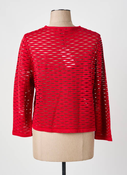 Gilet manches longues fermeture boutonnée sur le devant rouge GREGORY PAT femme