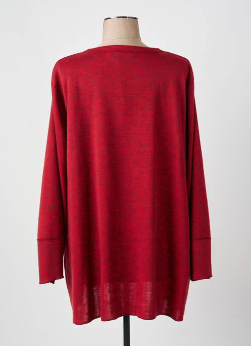 Gilet manches longues fermeture boutonnée sur le devant rouge FRANCK ANNA femme