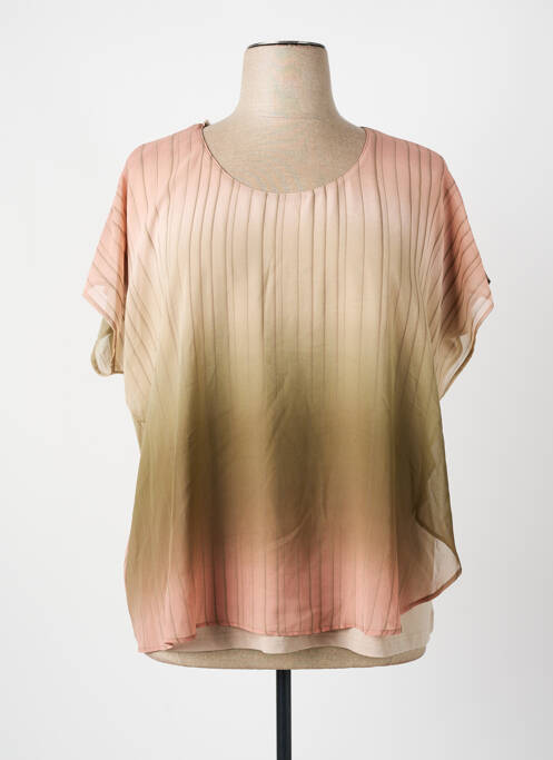 Top imprimé fantaisie manches courtes beige MERI & ESCA femme