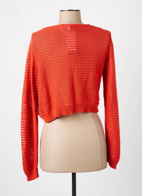 Gilet manches longues orange COULEURS DU TEMPS femme