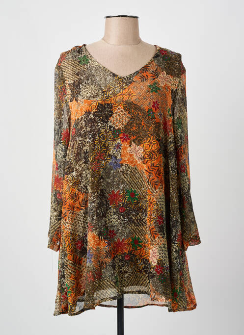 Tunique manches longues marron FRANCK ANNA femme