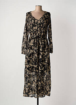 Robe longue manches longues manches longues noir JULIE GUERLANDE femme