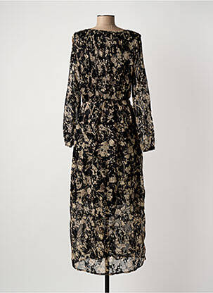 Robe longue manches longues manches longues noir JULIE GUERLANDE femme