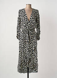 Robe longue manches longues manches longues noir COULEURS DU TEMPS femme