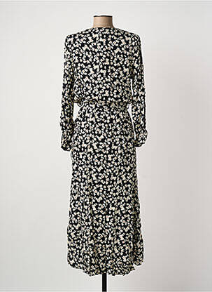 Robe longue manches longues manches longues noir COULEURS DU TEMPS femme