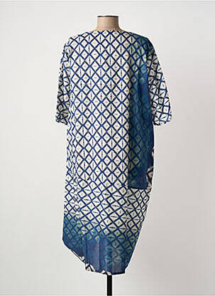 Robe mi-longue manches 3/4 manches 3/4 bleu FRANCK ANNA femme