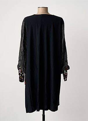Robe mi-longue manches 3/4 manches 3/4 noir FRANCK ANNA femme