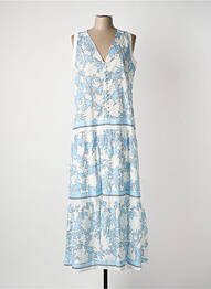 Robe longue imprimé fleurs sans manche bleu FUEGO WOMAN femme
