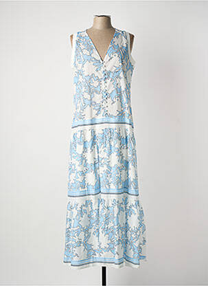 Robe longue imprimé fleurs sans manche bleu FUEGO WOMAN femme
