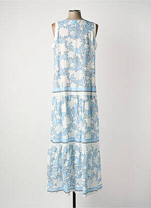 Robe longue imprimé fleurs sans manche bleu FUEGO WOMAN femme