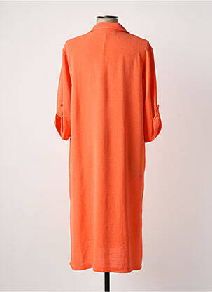 Robe mi-longue coupe fluide manches 3/4 orange FRANCK ANNA femme