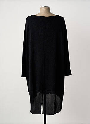 Robe mi-longue imprimé fantaisie manches longues noir FRANCK ANNA femme