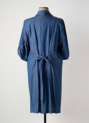 Robe mi-longue manches 3/4 manches 3/4 bleu FRANCK ANNA femme